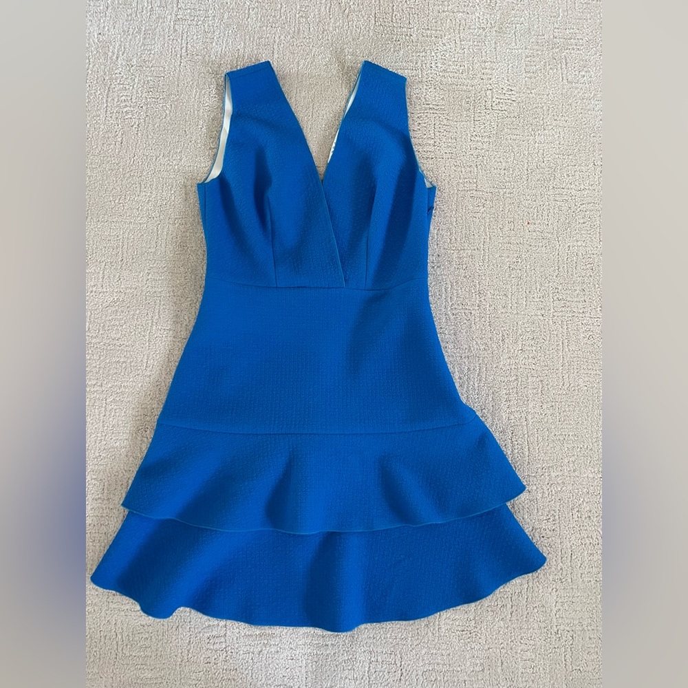 Sandro blue crepe flutter mini dress